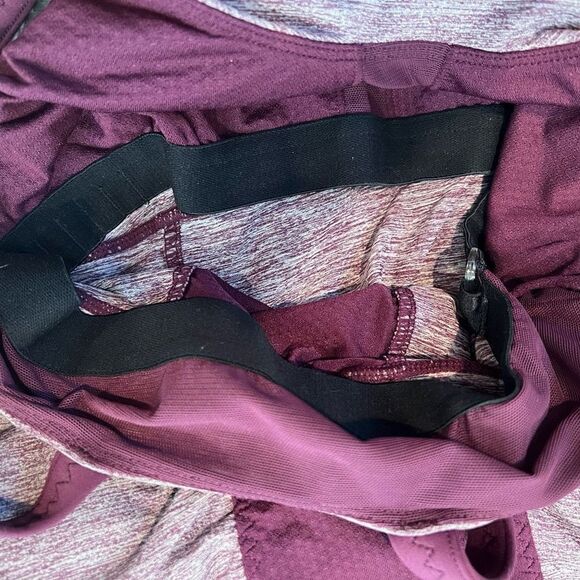Lululemon Longline Bra Tank Size 6 Color Block Burgundy - Picture 3 of 5